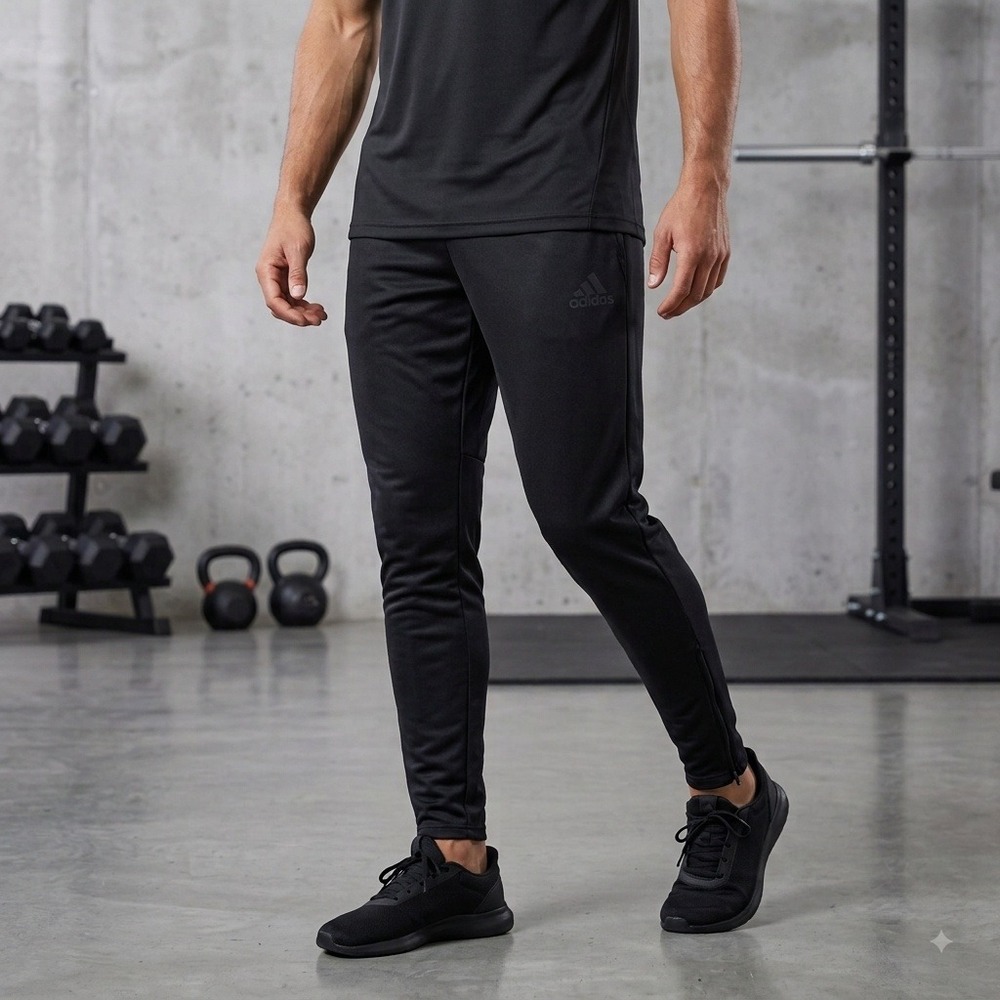 New Adidas Tiro 24 Training‎ Pants Mens L Black Tapered Zipper Pockets AE9227
